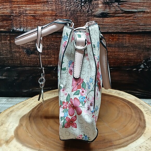 GUESS Bag Purse Handbag Satchel Floral Faux Leather NEW - Picture 3 of 14